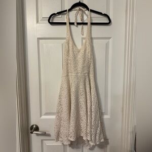 A&F Cream Lace Halter Dress sz M